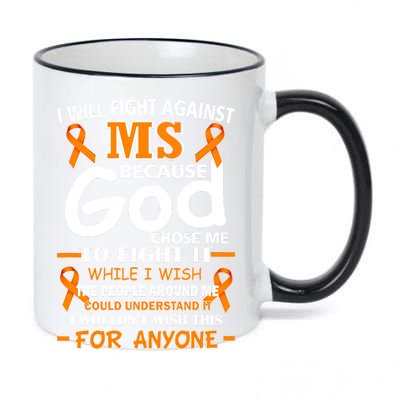 Fight Against MS Awareness Multiple Sclerosis Quote 11oz Black Color Changing Mug