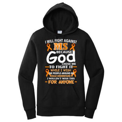 Fight Against MS Awareness Multiple Sclerosis Quote Women's Pullover Hoodie