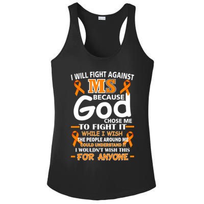 Fight Against MS Awareness Multiple Sclerosis Quote Ladies PosiCharge Competitor Racerback Tank
