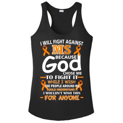 Fight Against MS Awareness Multiple Sclerosis Quote Ladies PosiCharge Competitor Racerback Tank