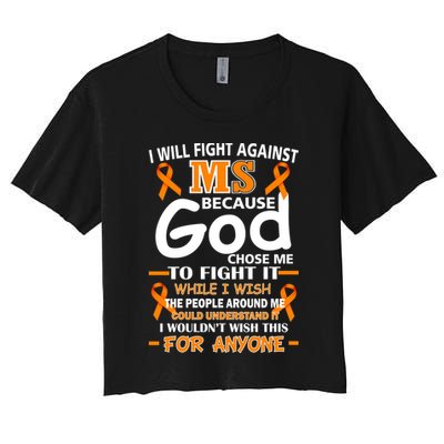 Fight Against MS Awareness Multiple Sclerosis Quote Crop Top