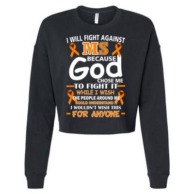 Fight Against MS Awareness Multiple Sclerosis Quote Cropped Pullover Crew