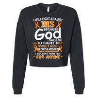 Fight Against MS Awareness Multiple Sclerosis Quote Cropped Pullover Crew