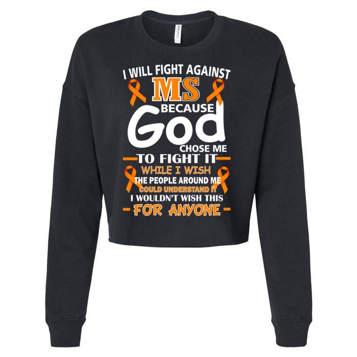 Fight Against MS Awareness Multiple Sclerosis Quote Cropped Pullover Crew