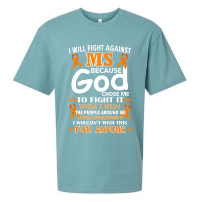 Fight Against MS Awareness Multiple Sclerosis Quote Sueded Cloud Jersey T-Shirt