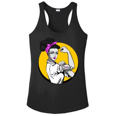 Fight Back Believe Breast Cancer Awareness Ladies PosiCharge Competitor Racerback Tank