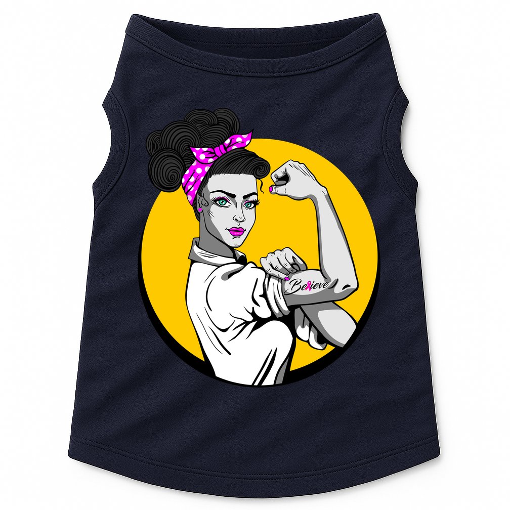 Fight Back Believe Breast Cancer Awareness Doggie Tank