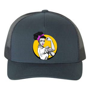 Fight Back Believe Breast Cancer Awareness Yupoong Adult 5-Panel Trucker Hat