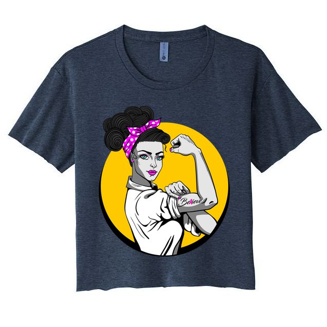 Fight Back Believe Breast Cancer Awareness Crop Top