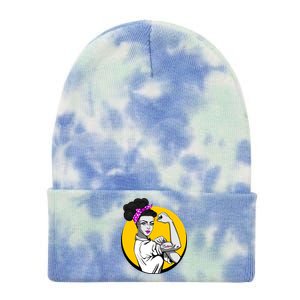 Fight Back Believe Breast Cancer Awareness Tie Dye 12in Knit Beanie