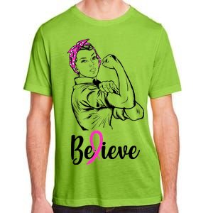 Fight Beast Cancer Awareness Believe  Adult ChromaSoft Performance T-Shirt