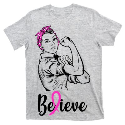 Fight Beast Cancer Awareness Believe  T-Shirt