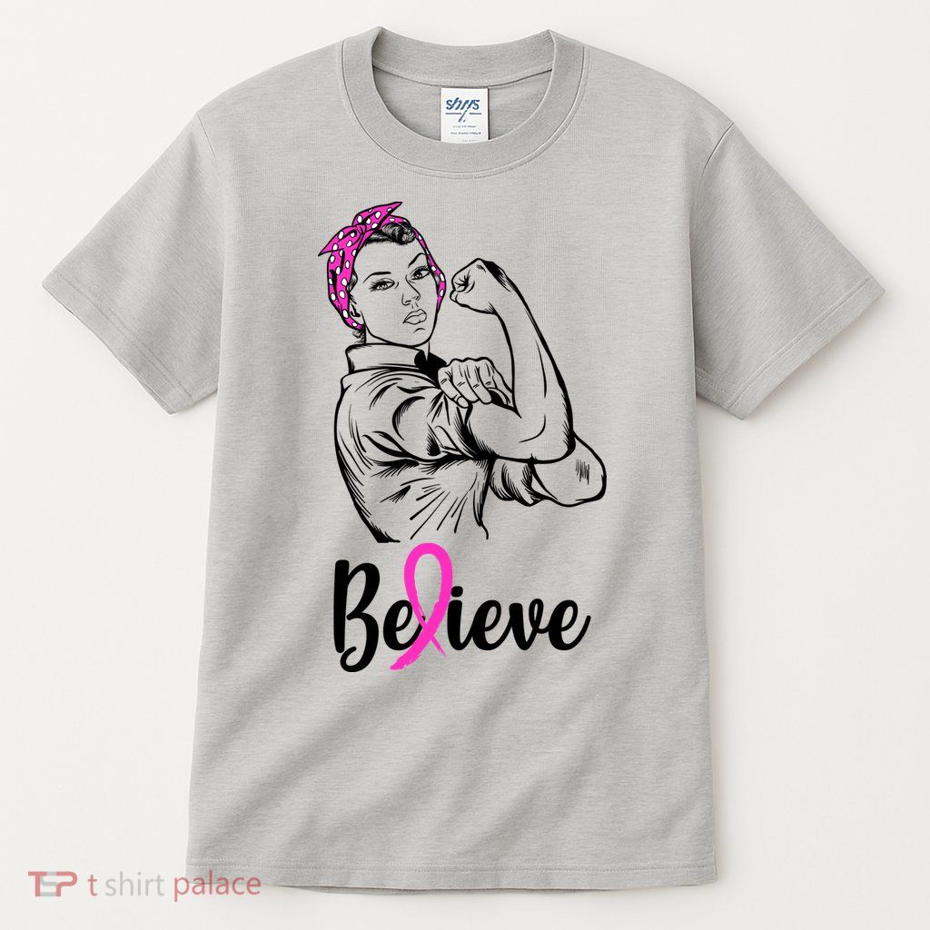 Fight Beast Cancer Awareness Believe  Tall T-Shirt