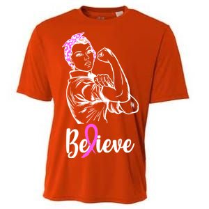 Fight Beast Cancer Awareness Believe  Cooling Performance Crew T-Shirt