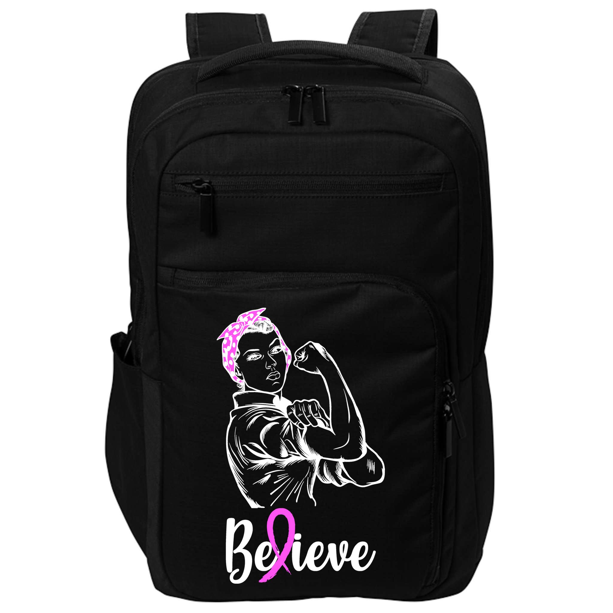 Fight Beast Cancer Awareness Believe  Impact Tech Backpack