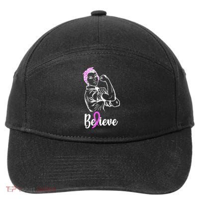 Fight Beast Cancer Awareness Believe  7-Panel Snapback Hat