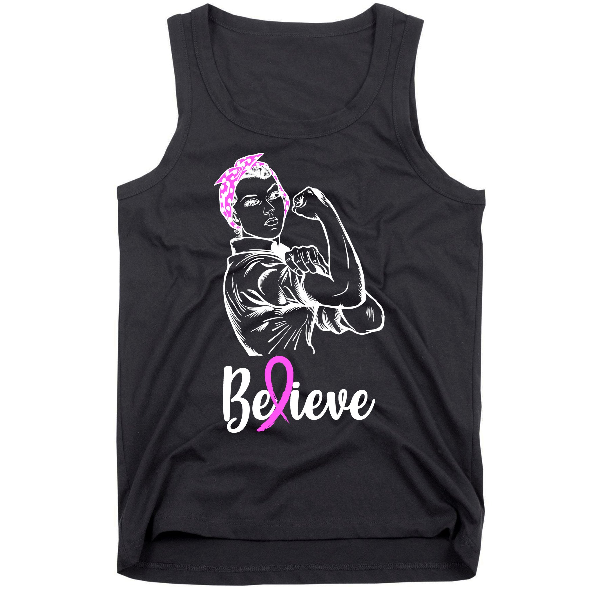 Fight Beast Cancer Awareness Believe  Tank Top