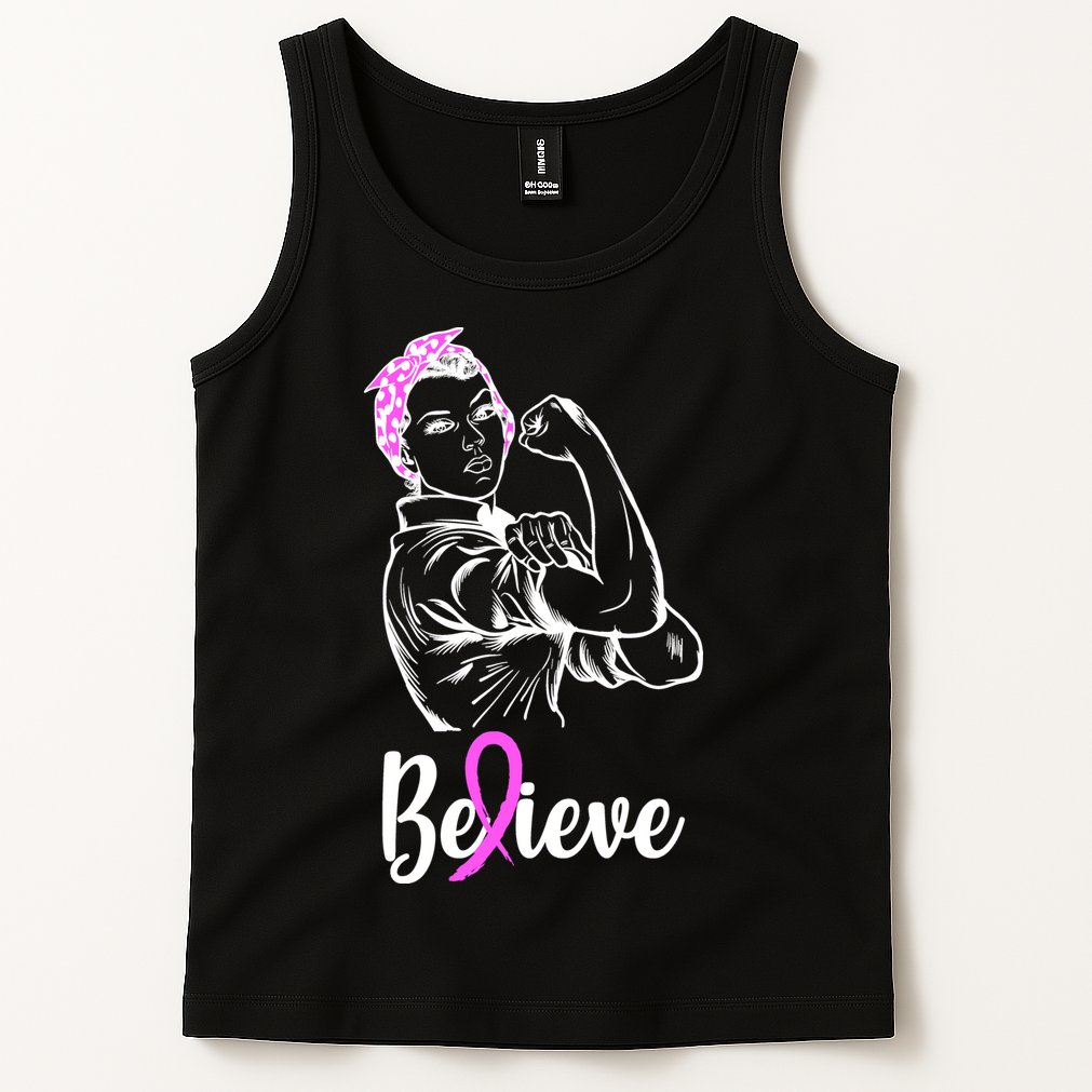 Fight Beast Cancer Awareness Believe  Tank Top