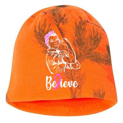 Fight Beast Cancer Awareness Believe  Kati - Camo Knit Beanie