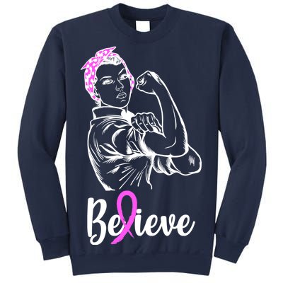 Fight Beast Cancer Awareness Believe  Sweatshirt