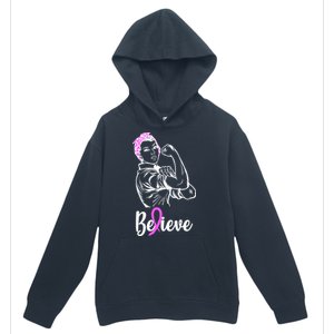 Fight Beast Cancer Awareness Believe  Urban Pullover Hoodie