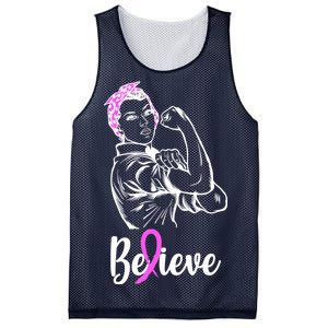 Fight Beast Cancer Awareness Believe  Mesh Reversible Basketball Jersey Tank