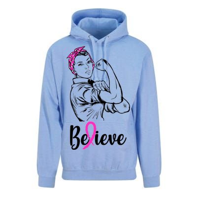 Fight Beast Cancer Awareness Believe  Unisex Surf Hoodie