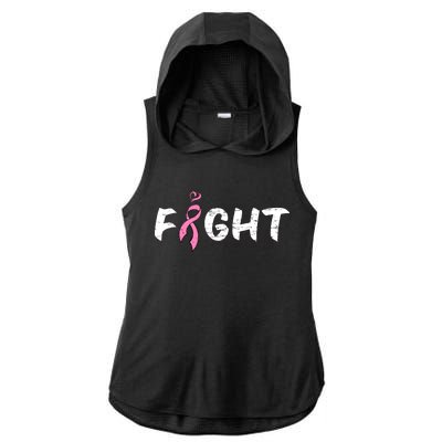 Fight Breast Cancer Ladies PosiCharge Tri-Blend Wicking Draft Hoodie Tank