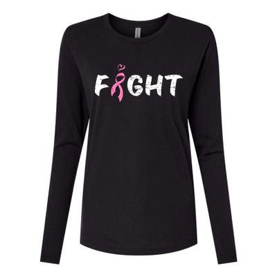 Fight Breast Cancer Womens Cotton Relaxed Long Sleeve T-Shirt