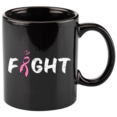 Fight Breast Cancer 11oz C Handle Ceramic Mug