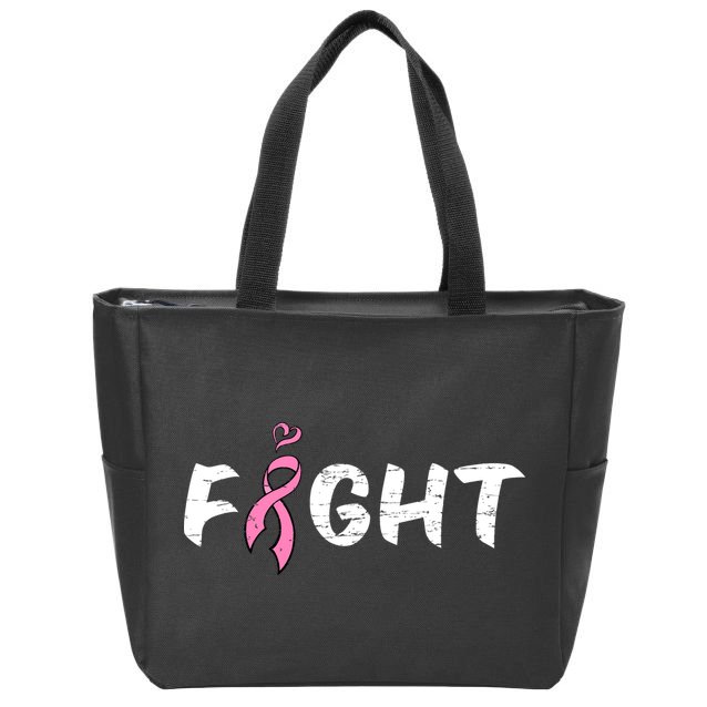 Fight Breast Cancer Zip Tote Bag