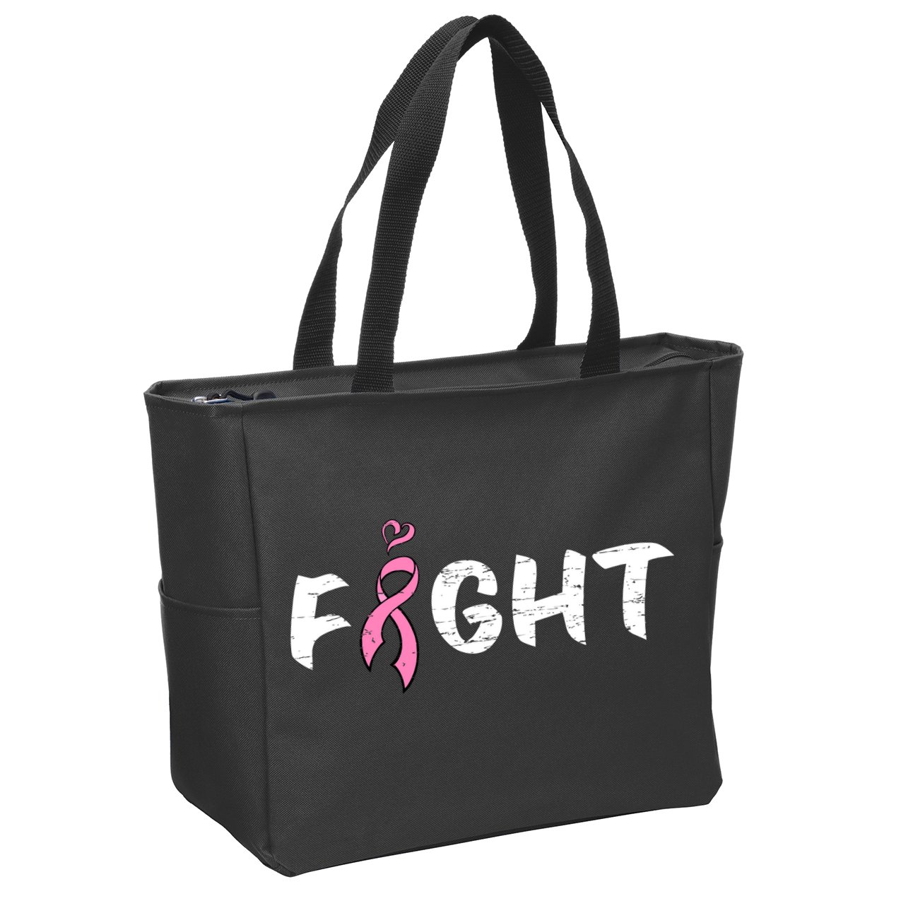 Fight Breast Cancer Zip Tote Bag