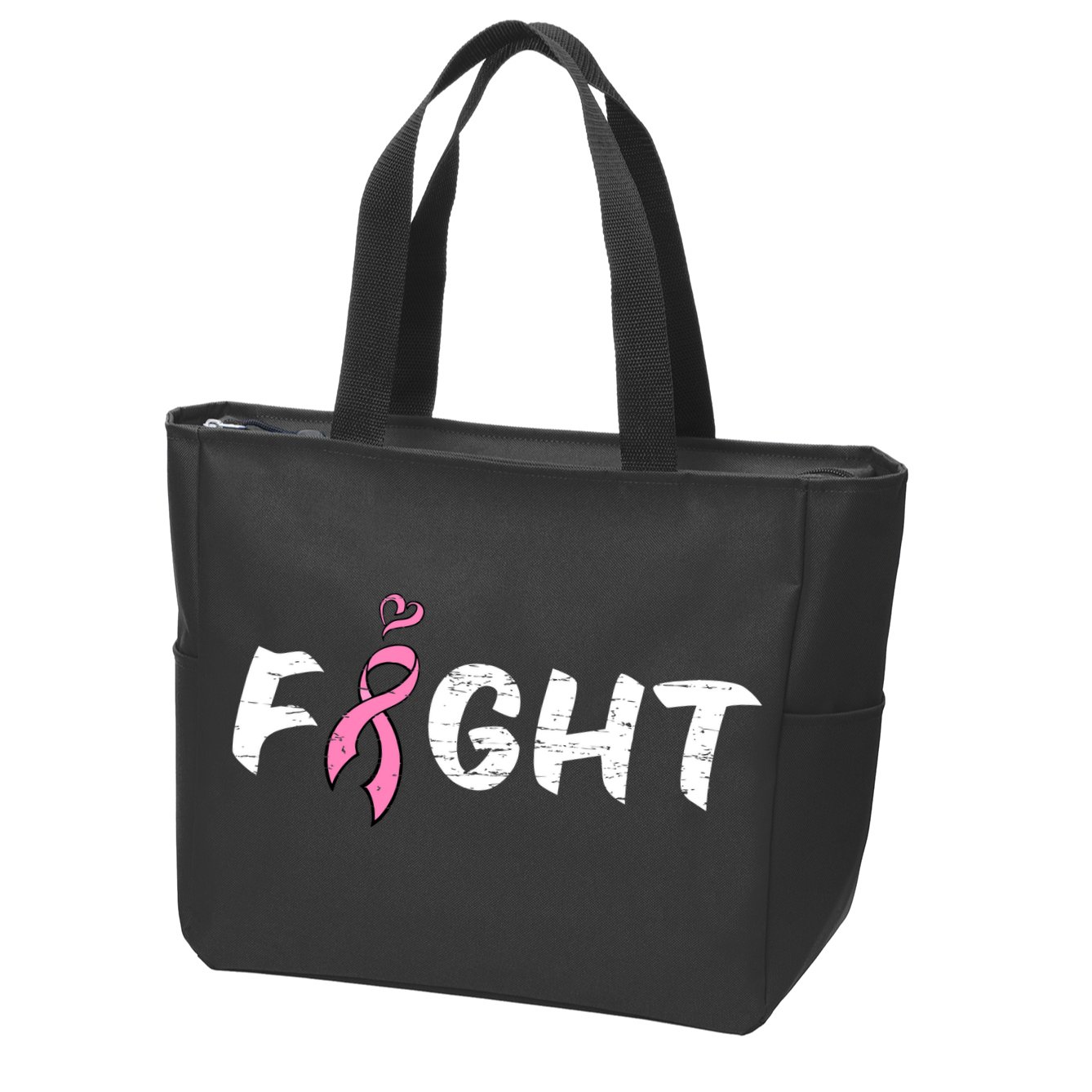 Fight Breast Cancer Zip Tote Bag
