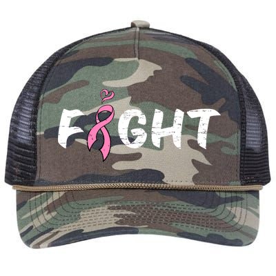 Fight Breast Cancer Retro Rope Trucker Hat Cap