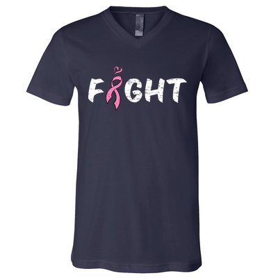 Fight Breast Cancer V-Neck T-Shirt