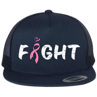 Fight Breast Cancer Flat Bill Trucker Hat