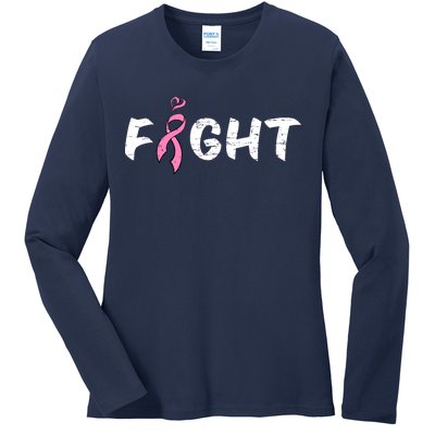 Fight Breast Cancer Ladies Long Sleeve Shirt