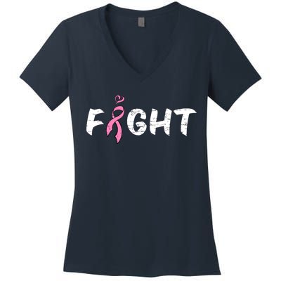 Fight Breast Cancer Women's V-Neck T-Shirt