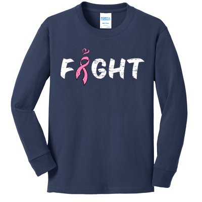 Fight Breast Cancer Kids Long Sleeve Shirt