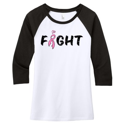 Fight Breast Cancer Women's Tri-Blend 3/4-Sleeve Raglan Shirt