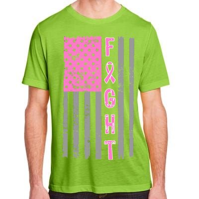 Fight Breast Cancer American Flag Adult ChromaSoft Performance T-Shirt