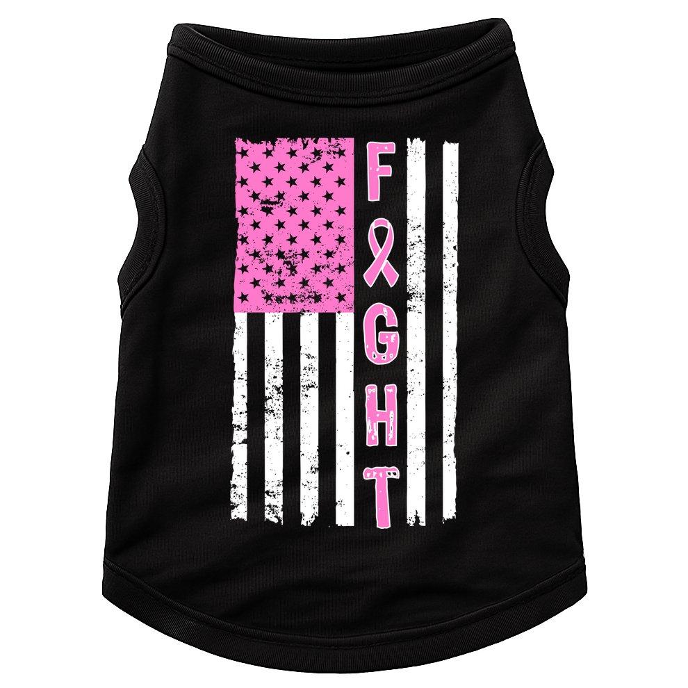 Fight Breast Cancer American Flag Doggie Tank