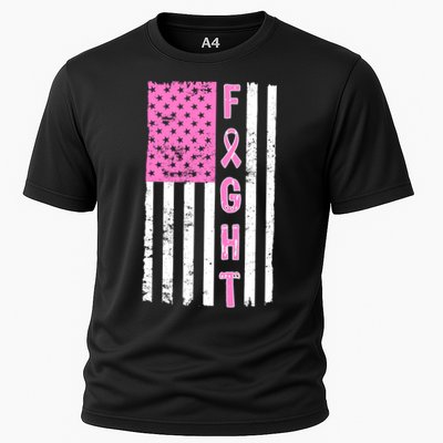 Fight Breast Cancer American Flag Cooling Performance Crew T-Shirt