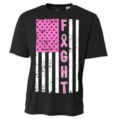 Fight Breast Cancer American Flag Cooling Performance Crew T-Shirt