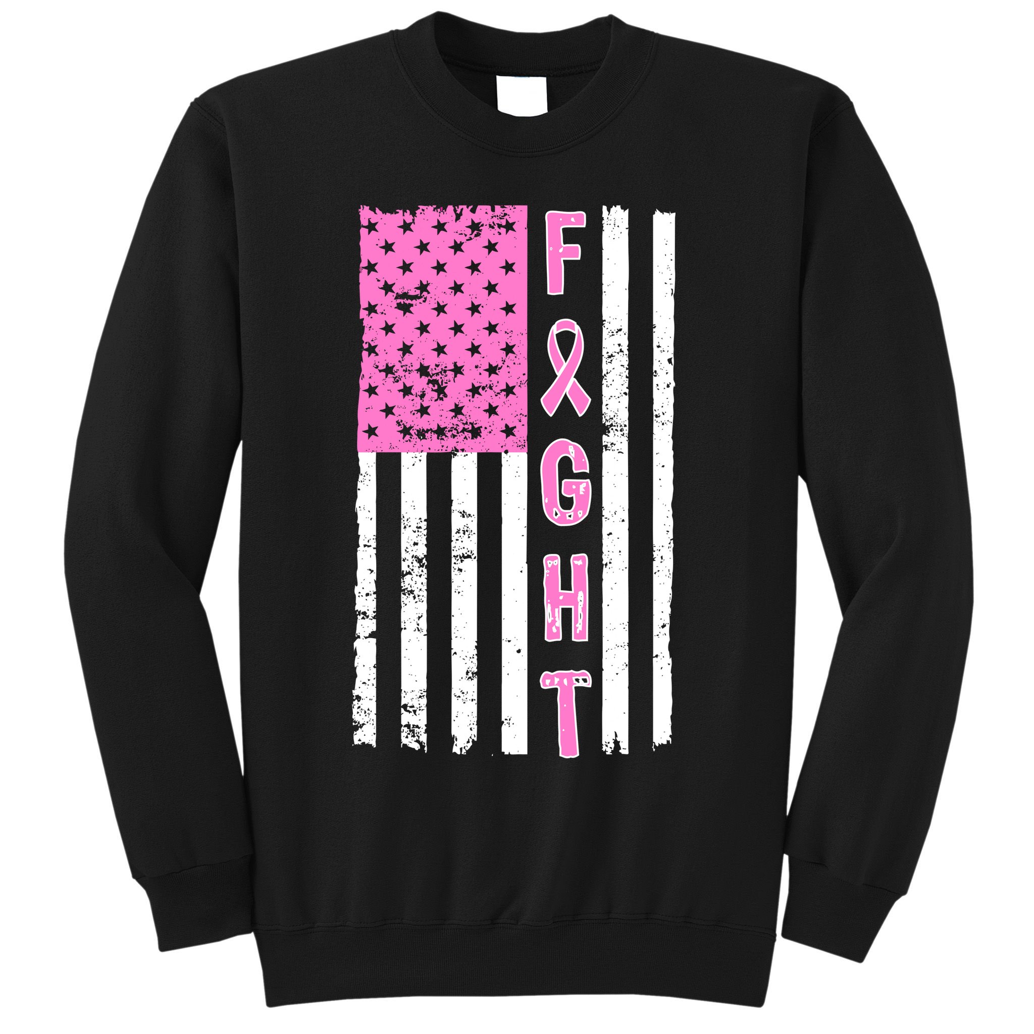 Fight Breast Cancer American Flag Sweatshirt