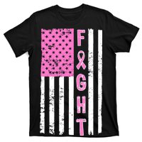 Fight Breast Cancer American Flag T-Shirt