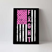 Fight Breast Cancer American Flag Canvas