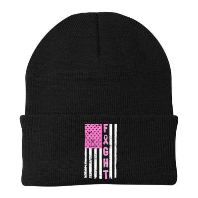 Fight Breast Cancer American Flag Beanie