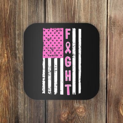 Fight Breast Cancer American Flag Coaster