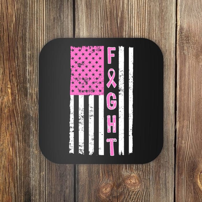 Fight Breast Cancer American Flag Coaster